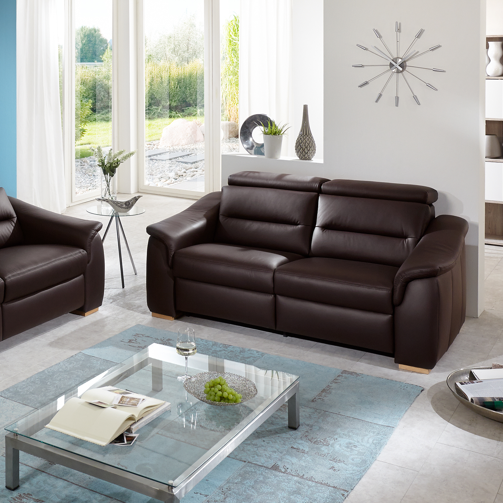 polsterpower Ledersofa - braun - Basismodell