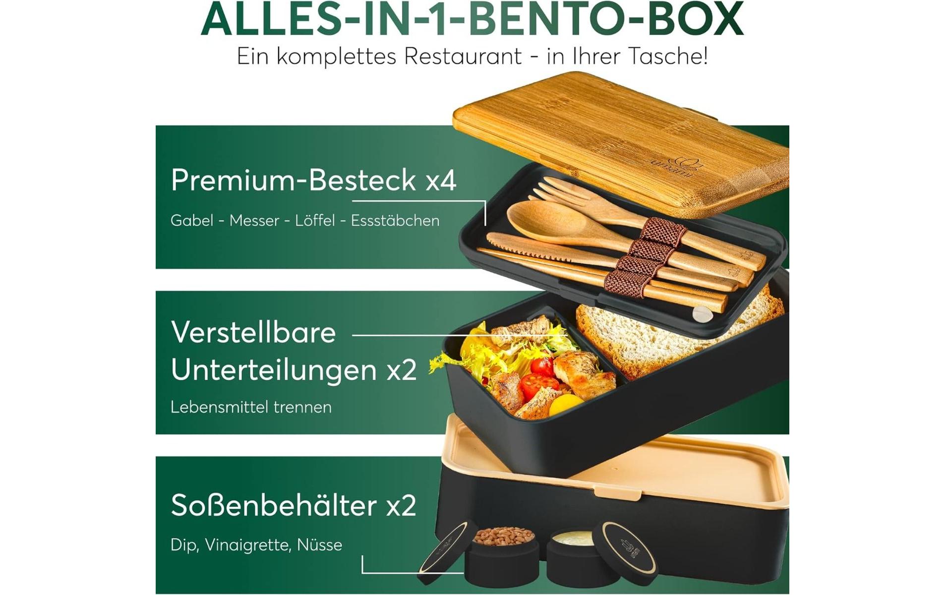Lunchbox Original L Black und BambooPraktische und nachhaltige Lunchbox