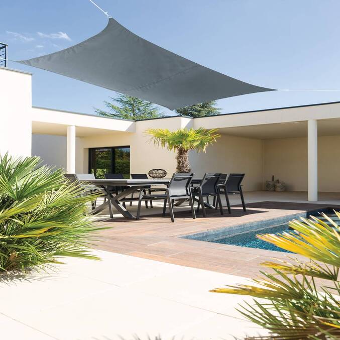 Voile d'ombrage rectangulaire CURACAO Ardoise