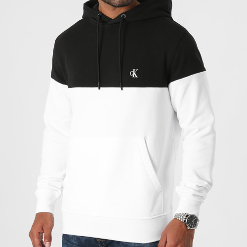 Sweat Capuche Colorblock Shadow 9364 Blanc Noir