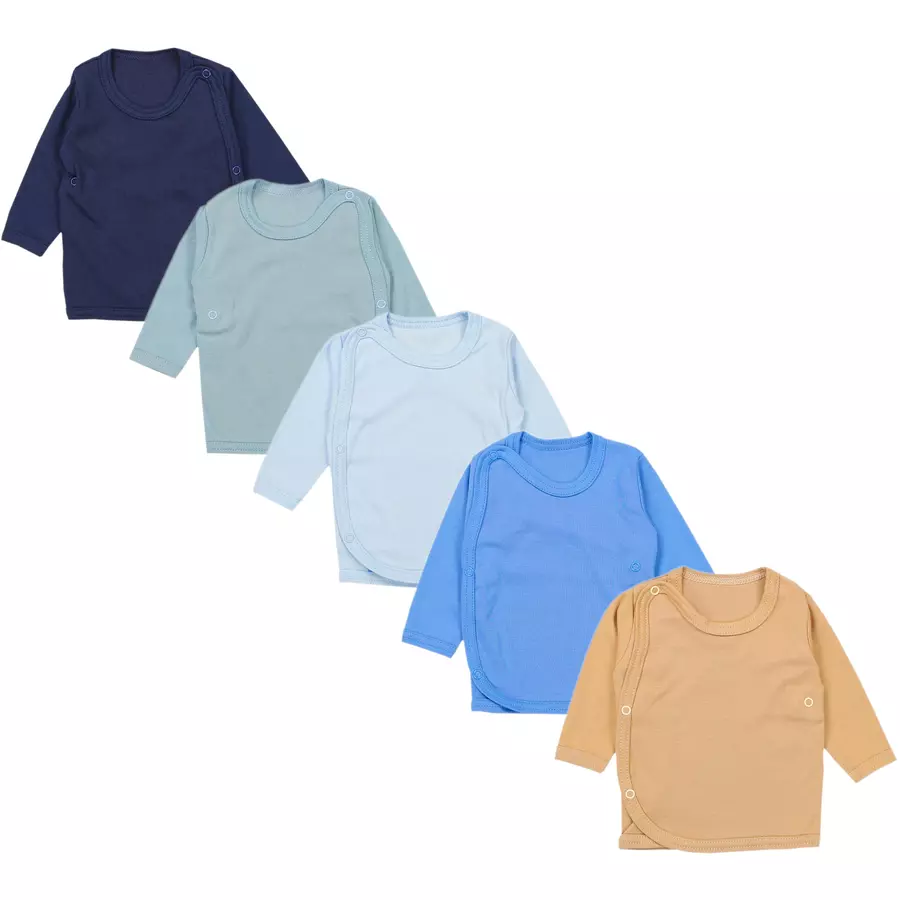 TupTam Baby Jungen Wickelshirt Langarm 5er Set blau