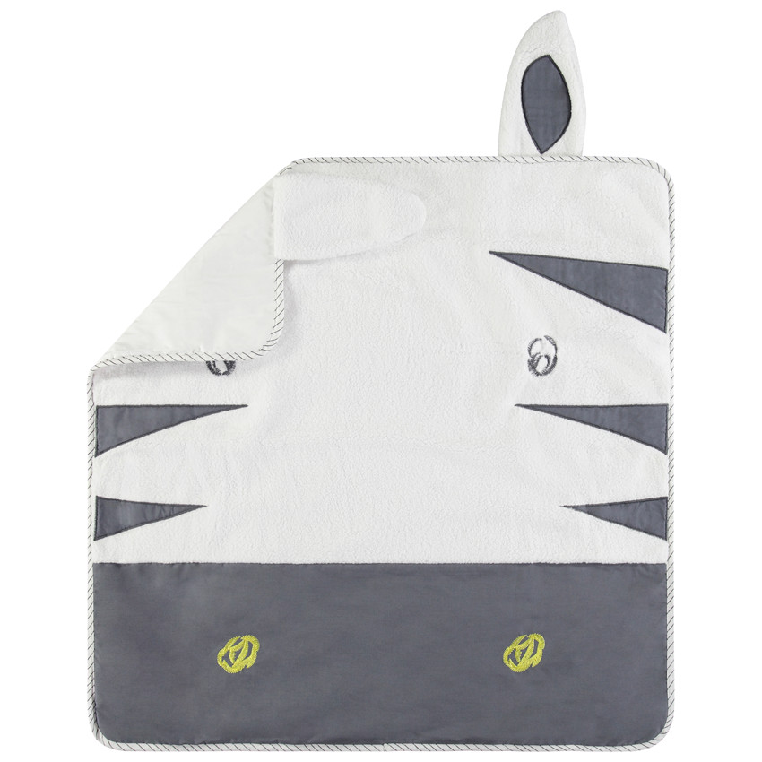 Couverture en popeline et sherpa motif zèbre