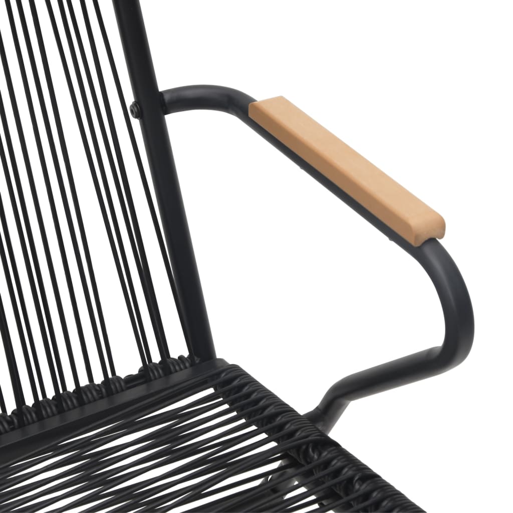 Mobilier à dîner de jardin 5 pièces noir rotin pvc
