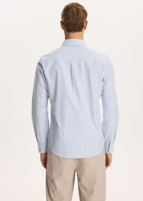 Overhemd met borduur logo blauw (BLW.L)