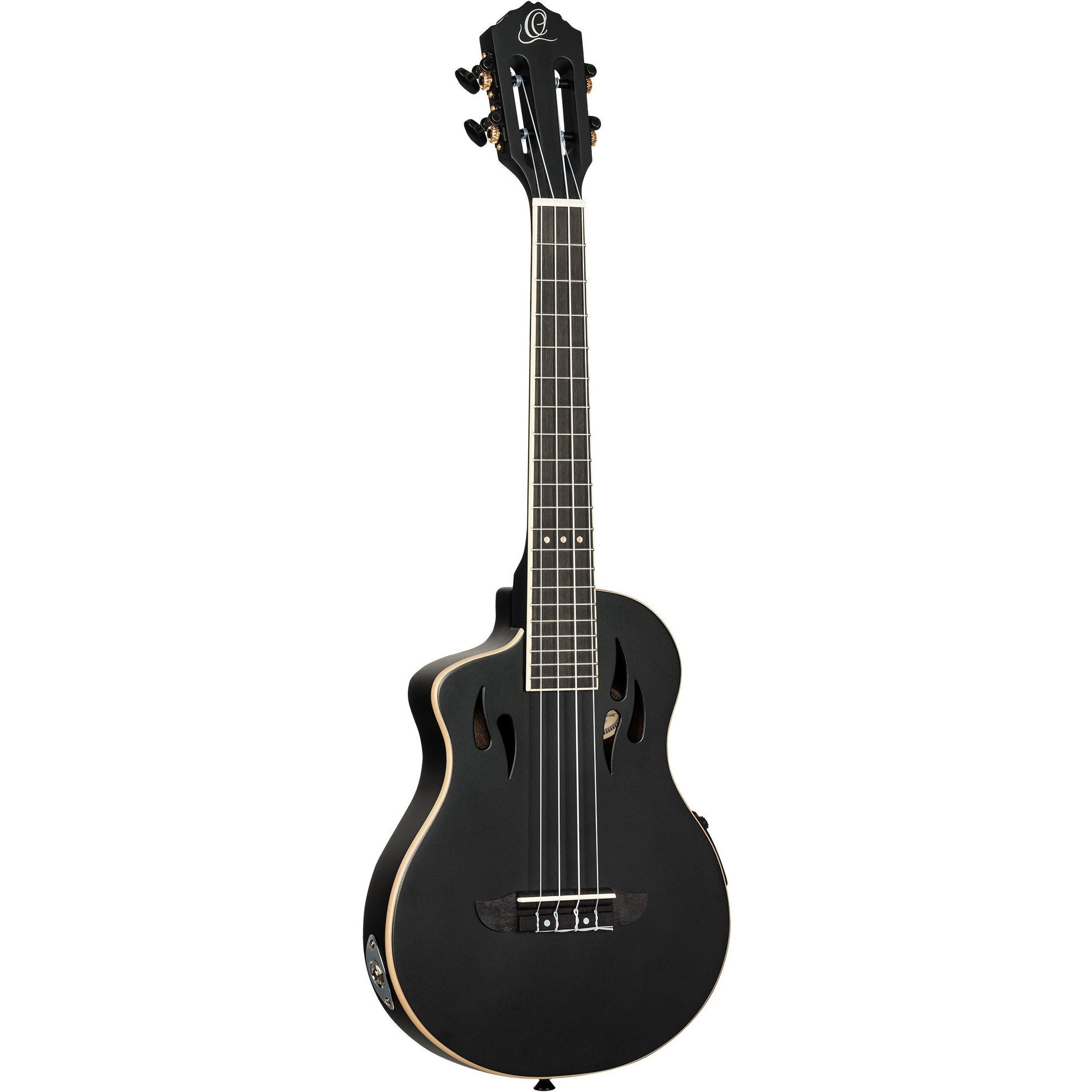 Ortega TourPlayer Series RTPS-U-SBK-L linkshandige elektrische tenor ukelele met gigbag