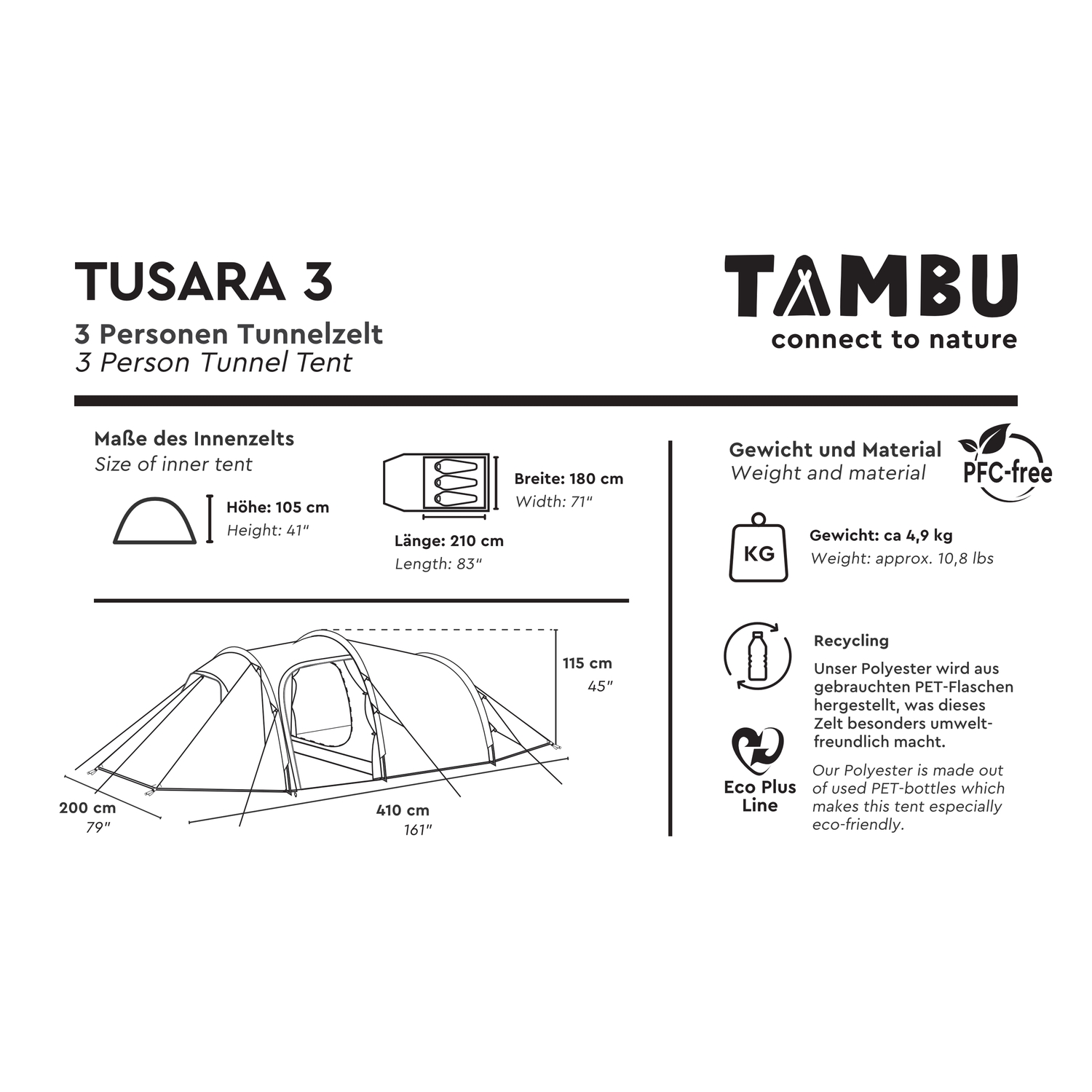 Tambu Tusara 3 trekking tunneltent