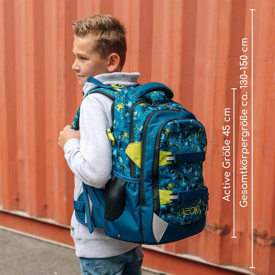 neoxx Active Schulrucksack Petrol Extreme