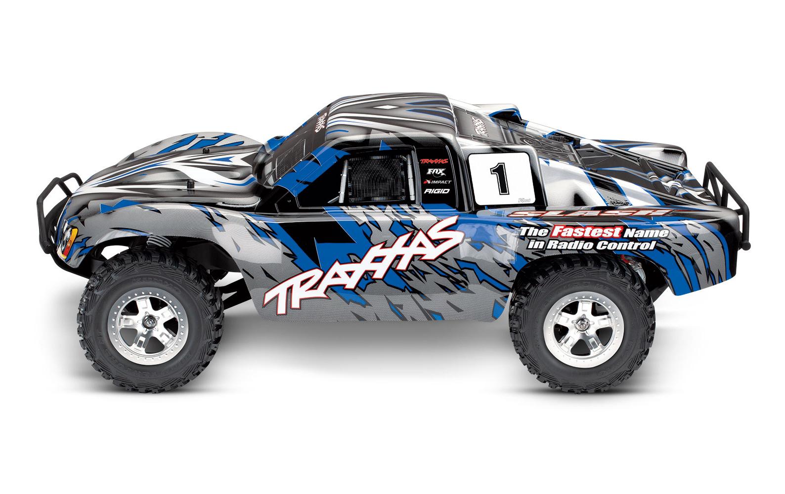 Short Course Truck Slash 2WD Blau, ARTR, 1:10<br>Short-Course Truck im Massstab 1:10 mit Heckantrieb