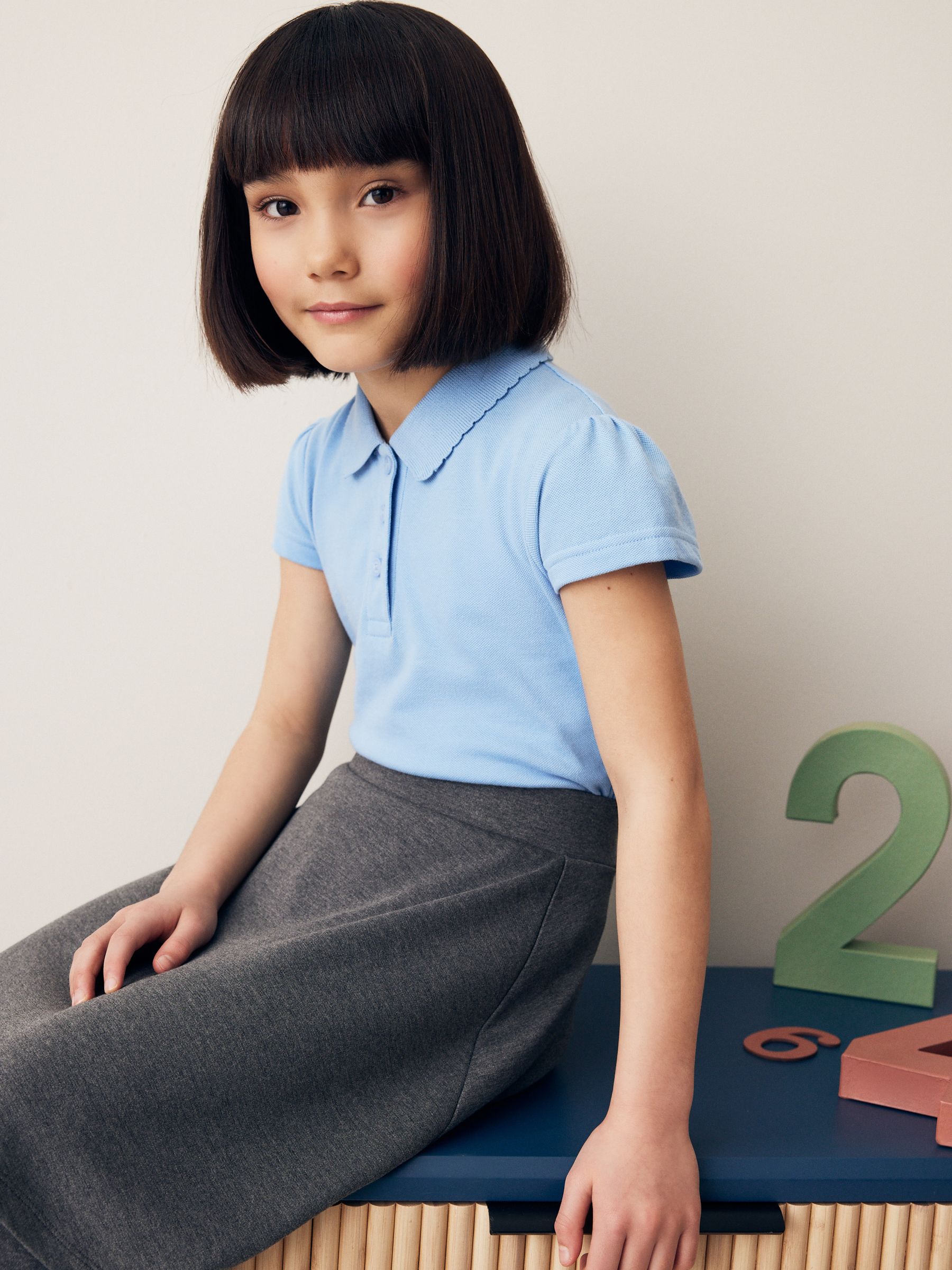 Blauw - 2 -pack 100% katoenen poloshirts met korte mouwen (3-16jaar)