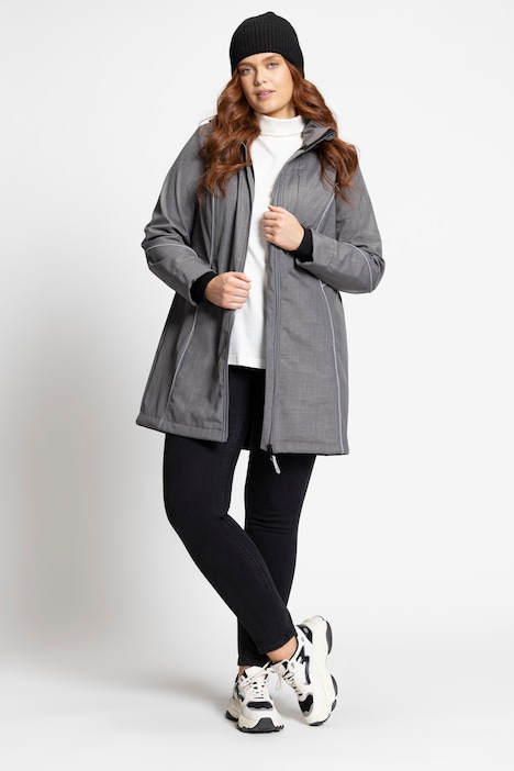Softshelljacke, Reflektor, Stehkragen, 2-Wege-Zipper