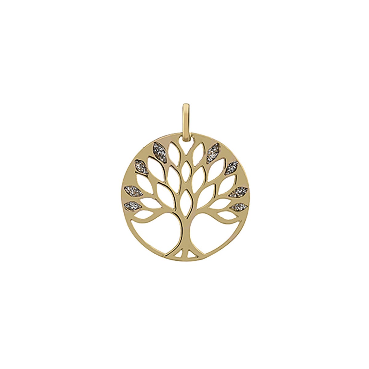 Pendentif Brillaxis arbre de vie or pailleté