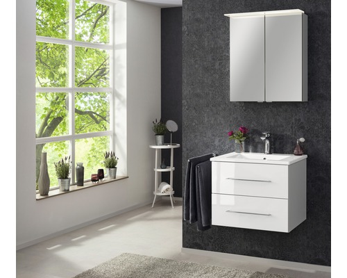 Badkamermeubelset FACKELMANN B.perfekt 60 cm met wastafel wit