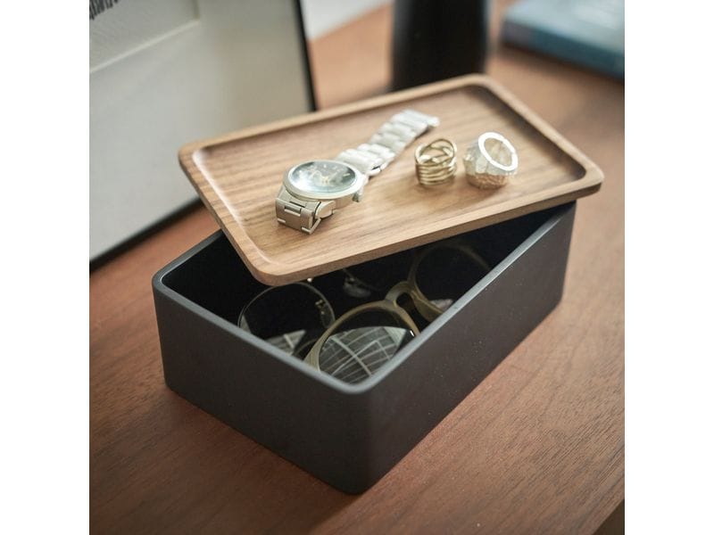 Yamazaki Schmuckhalter Rin Braun/Schwarz Schmuck-Aufbewahrungsbox mit Deckel