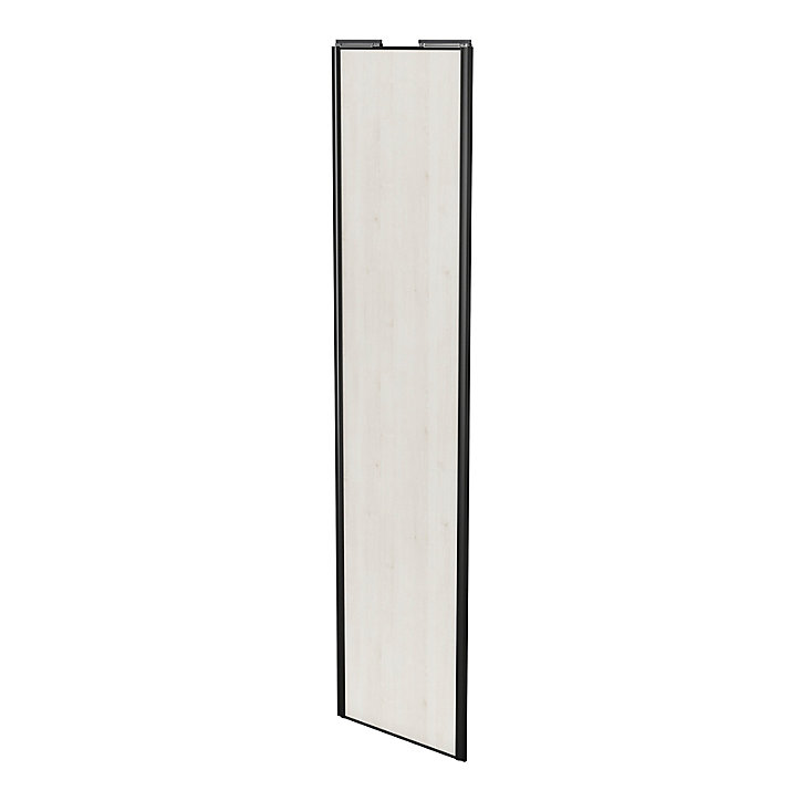 Porte de placard coulissante bois nordique profil noir GoodHome Arius H. 248,5 x L. 62.2 cm + amortisseurs