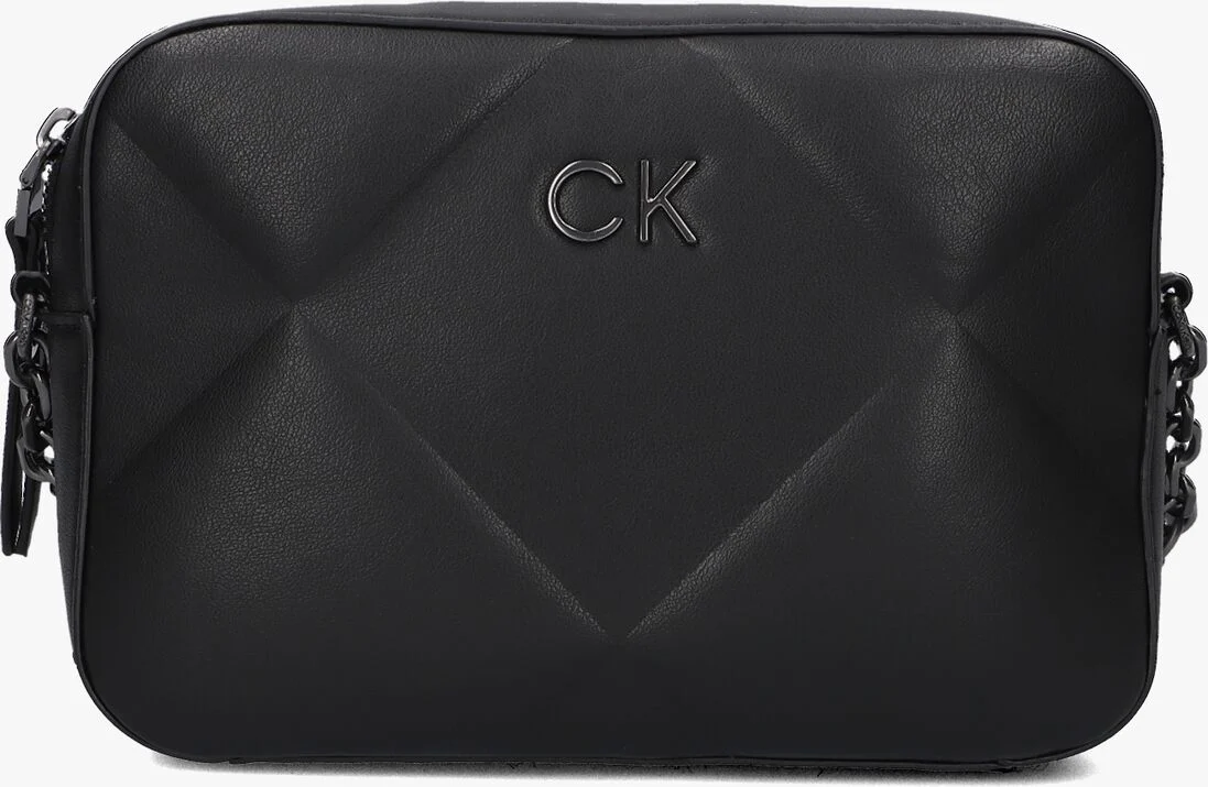 CALVIN KLEIN zwarte calvin klein schoudertas re-lock quilt camera bag