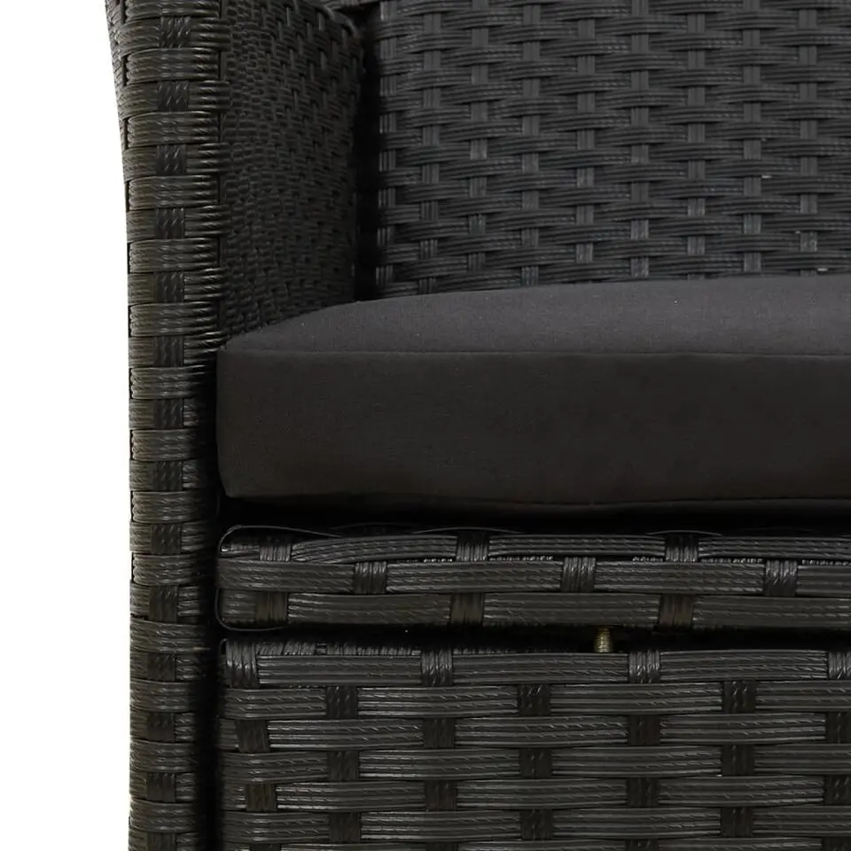 vidaXL - Tuinset - Zwart - Poly rattan - 190 cm tafellengte