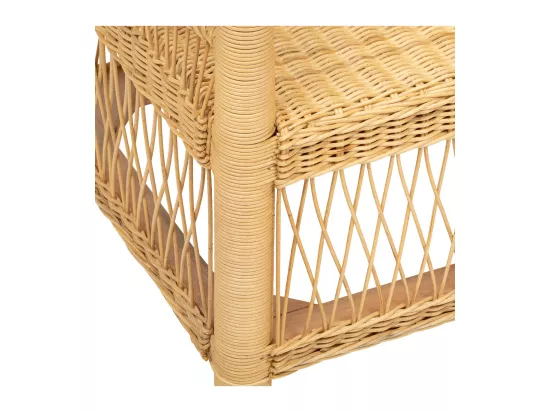 Fauteuil en Rotin Naturel et Bois d'Acajou H 82 cm
