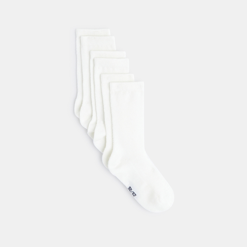 Chaussettes unies (lot de 3) blanches garçon