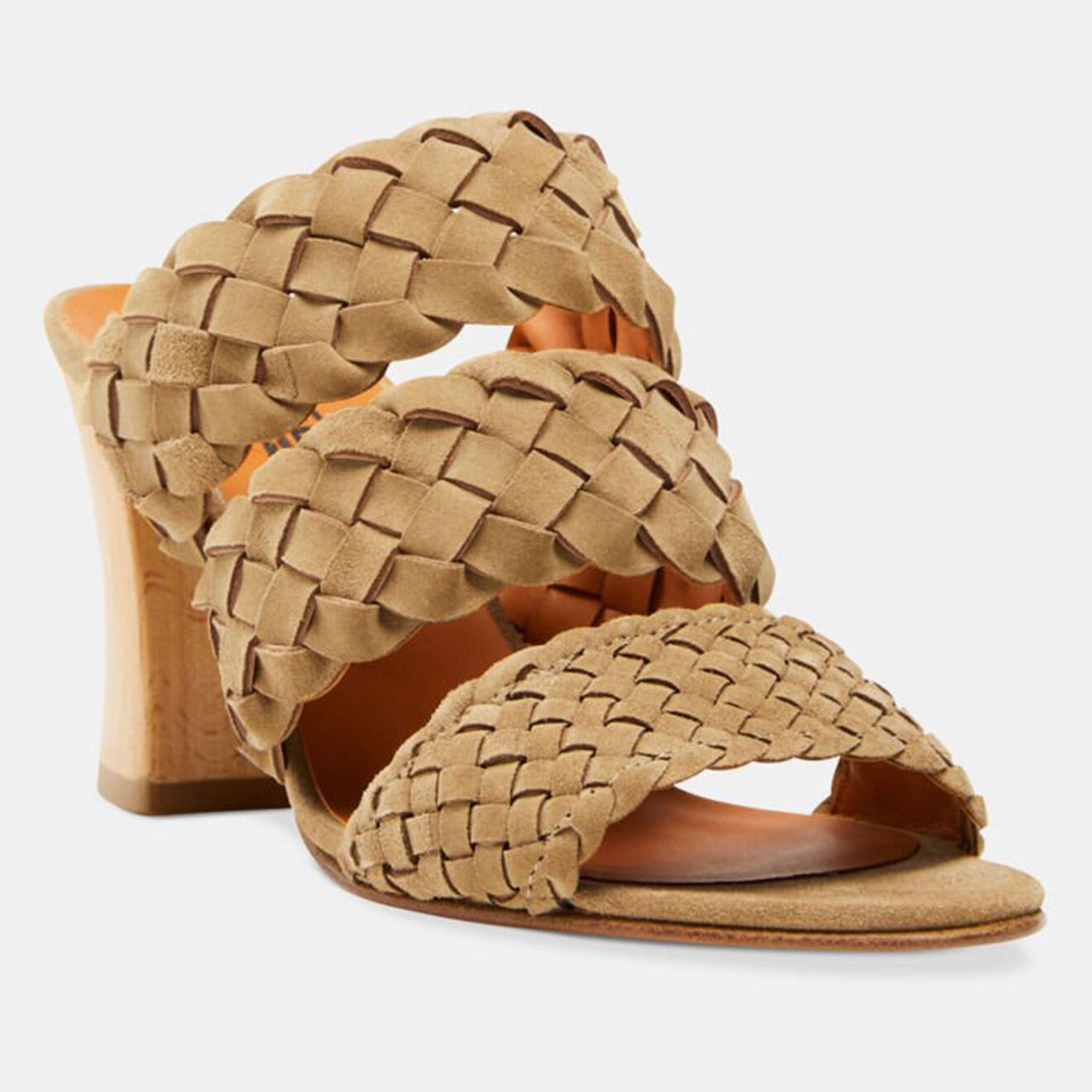 Michel Vivien Mules en Velours de Cuir Dahe beiges - Talon 7.5 cm