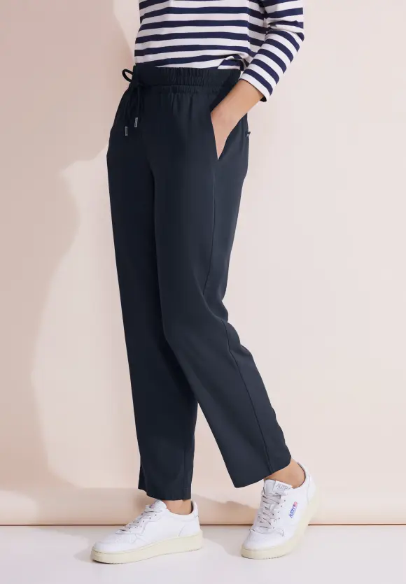 Viskose Loose Fit Hose - deep blue