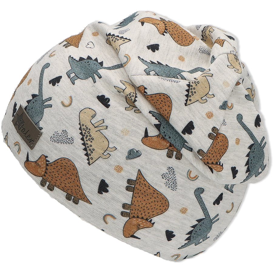 Sterntaler Slouch-Beanie Dinos silber