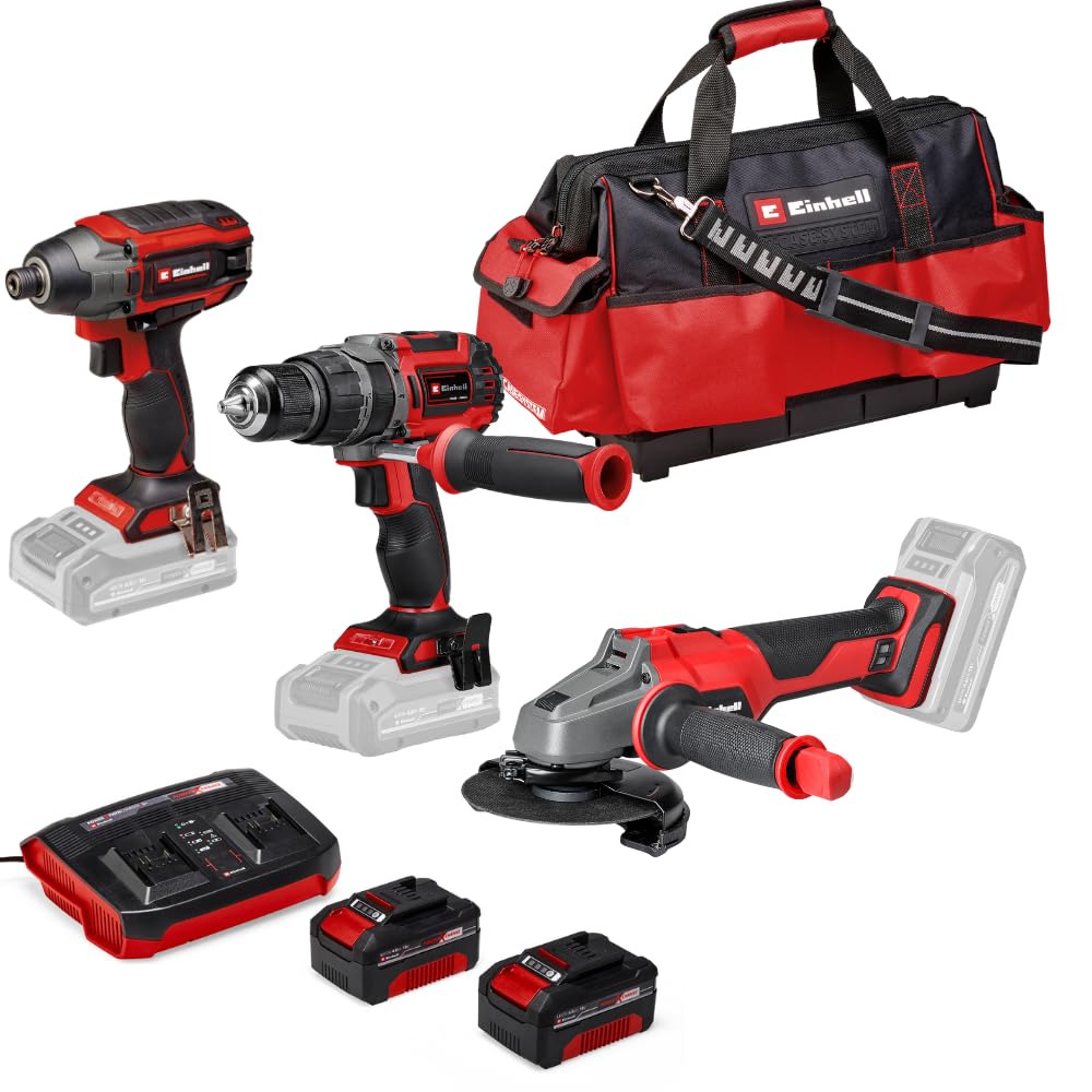 Professional Pack 3 machines sans fil BL - Power X-Change (Meuleuse d'angle, Visseuse à choc, Perceuse-visseuse percussion) + Twincharger et 2 Batteri