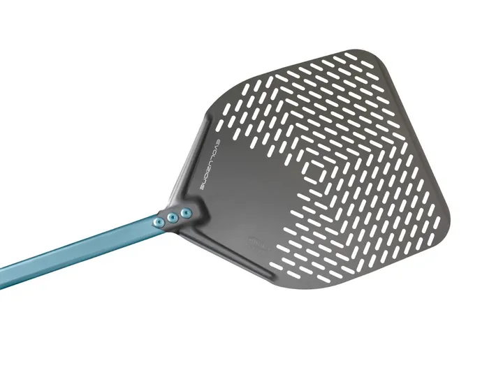 Gi.Metal Evoluzione Rectangular Perforated Pizza Peel 30x30 cm Handle 120 cm
