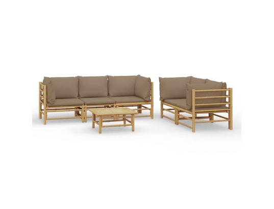 LES TENDANCES - Salon extérieur Salon de jardin-brun-5 places-55x65x30-490631