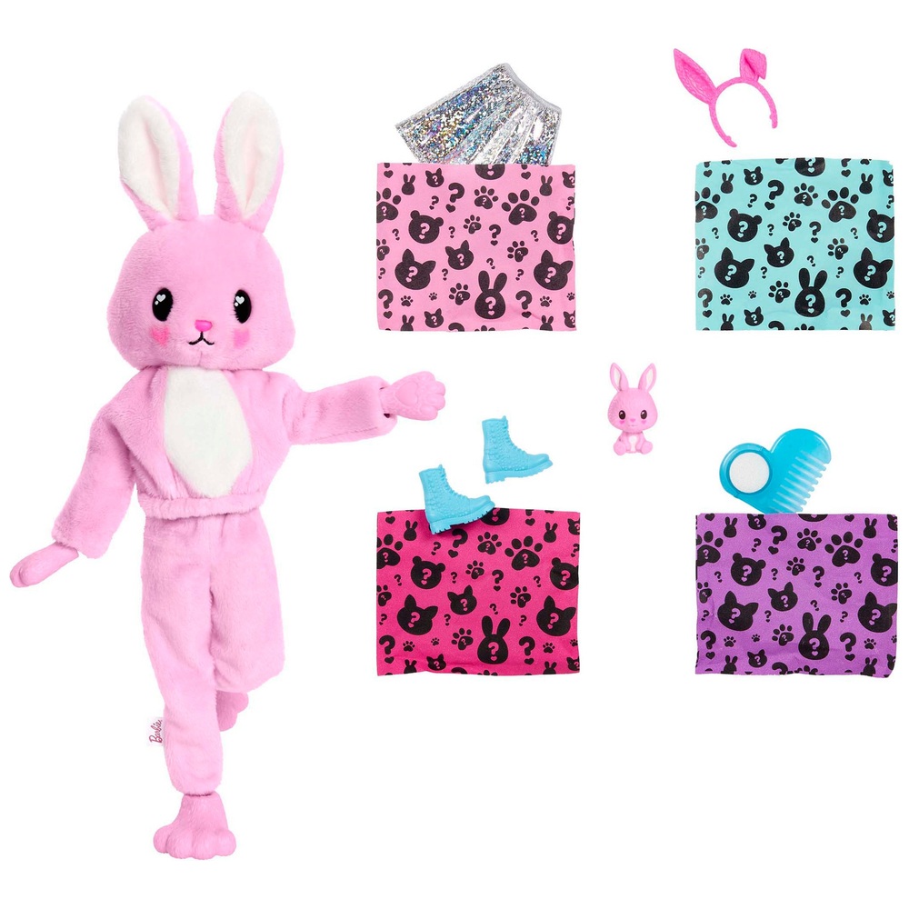 Barbie Cutie Reveal Puppe mit Hasen-Plüschkostüm und 10 Überraschungen