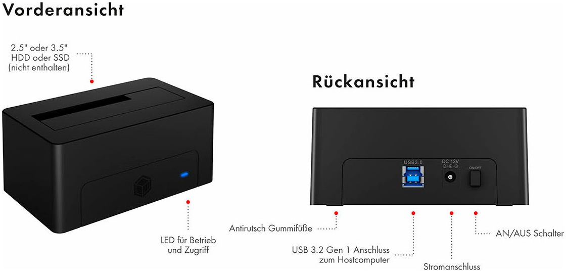 ICY BOX Festplatten-Dockingstation »IB-1121-U3« HDD/SSD