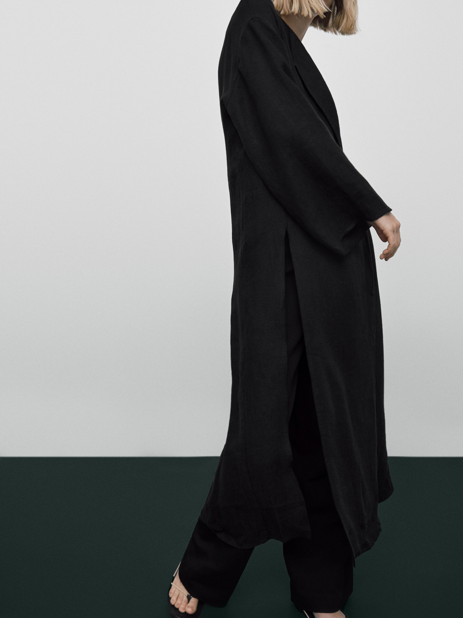 Blusão kimono lino Edição Limitada - NEGRO