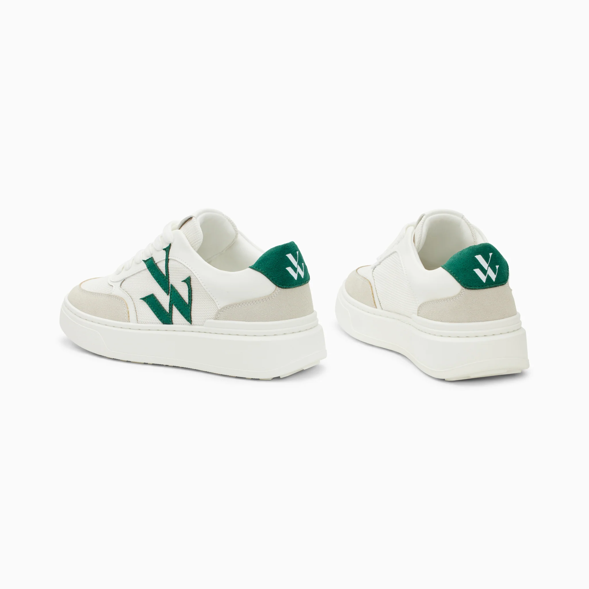 Sneakers-Baskets monogramme Valentine vertes
