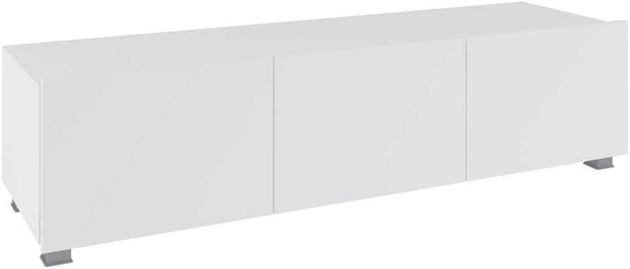 Lomadox Wohnwand Anbauwand weiß Hochglanz 6-teilig Modern, mit 2 TV-Lowboards, 2 Hängevitrinen mit Beleuchtung, 2 Hängeschränke