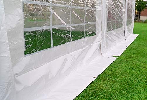 Partyzelt 3x6m Modular Professional PVC 500 g/m² ohne Fenster BLAU BEIGE