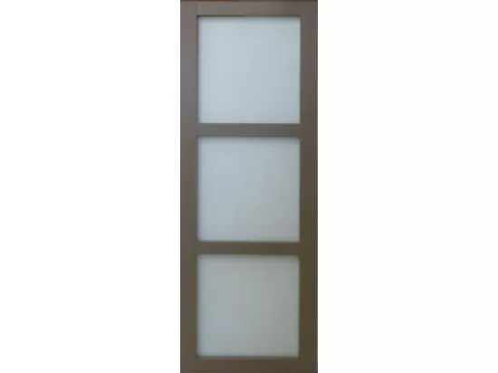 Porte Coulissante Marron Ral7006 Vitrée H204 X L83 + Rail Alu Bandeau Noir Et 2 Coquilles Noir Gd Menuiseries