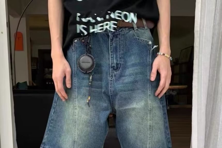 Double White - Mid Rise Washed Jorts