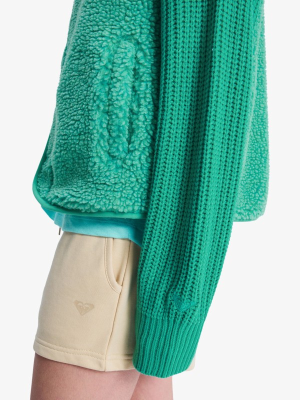 Iconic Town Gilet en polaire sherpa Vert Femme