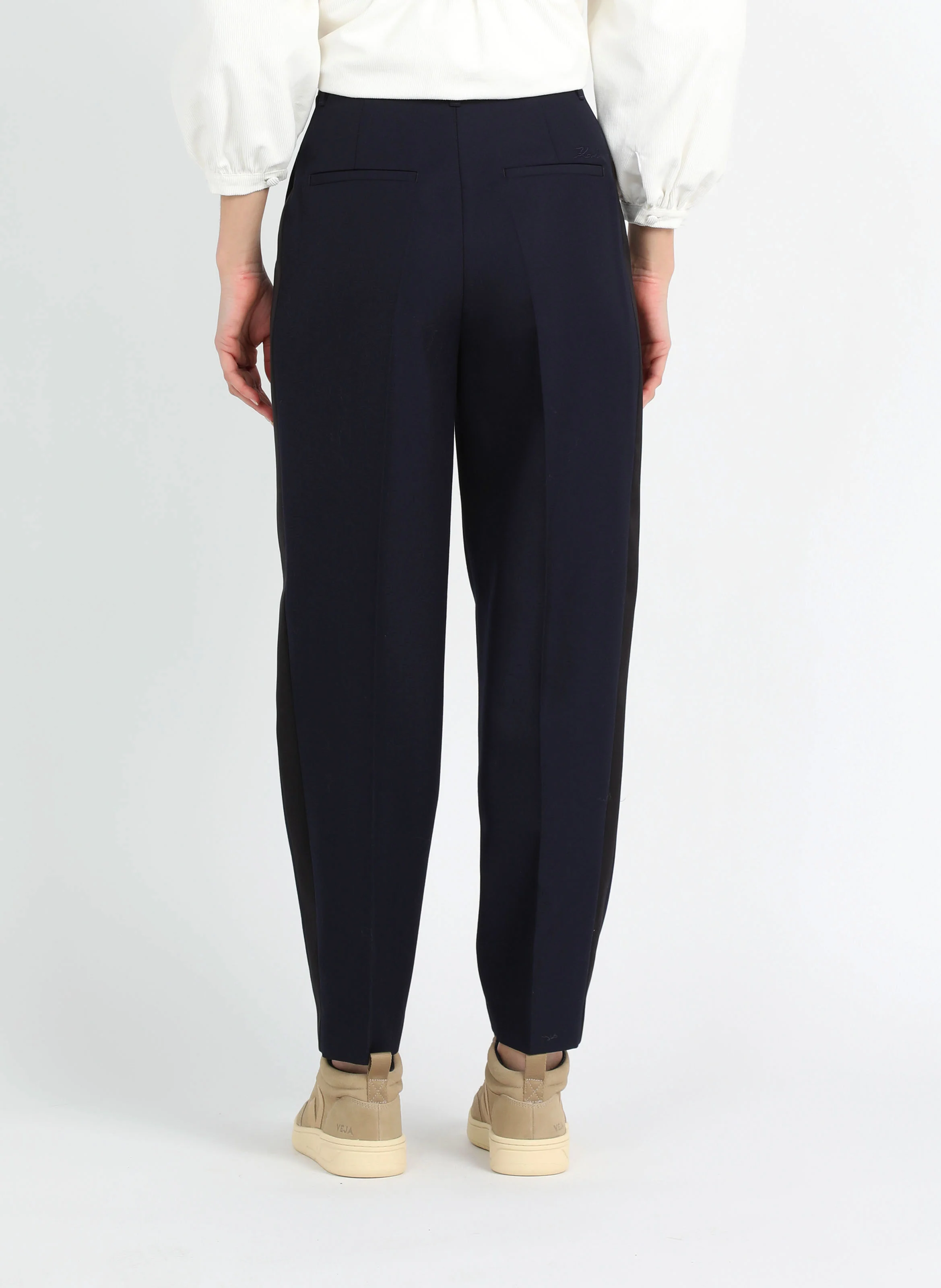 Pantalon à pinces coupe droite | Bleu