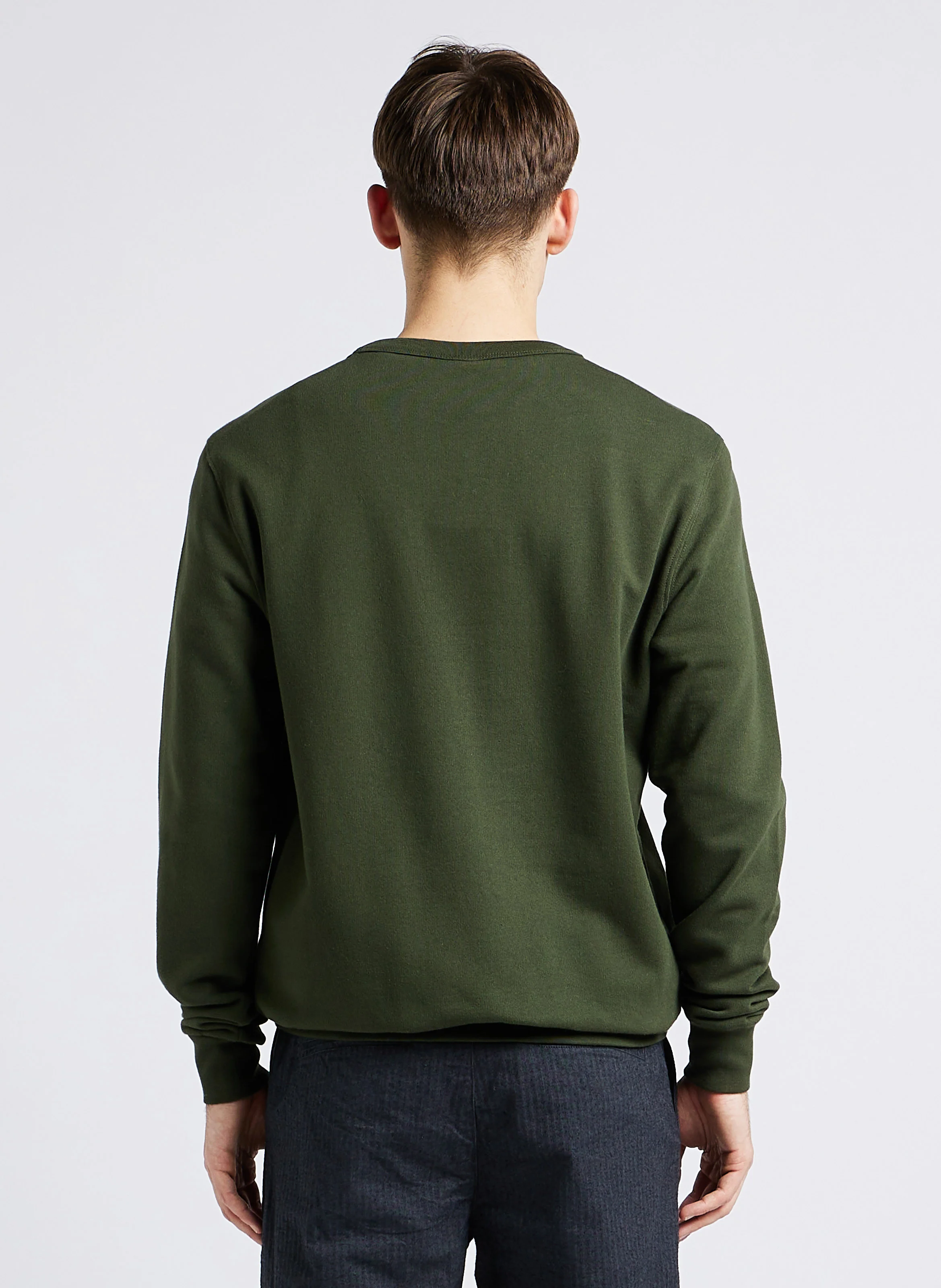 Sweat droit col rond en coton bio | Vert