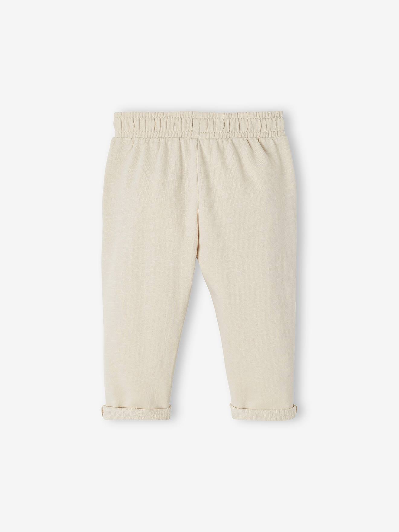 Calça de lã lisa bege claro para bebê menino