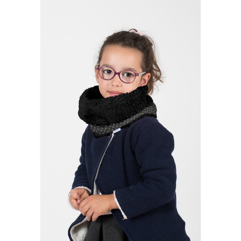 Echarpe Tube Enfant Paille Dorée Noir