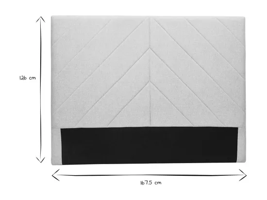 Tête de lit en tissu effet velours beige L160 cm AVAH