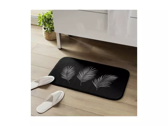 Tapis de Bain 45 x 75 cm Orbella Noir/Argent - Microfibre Imprimée