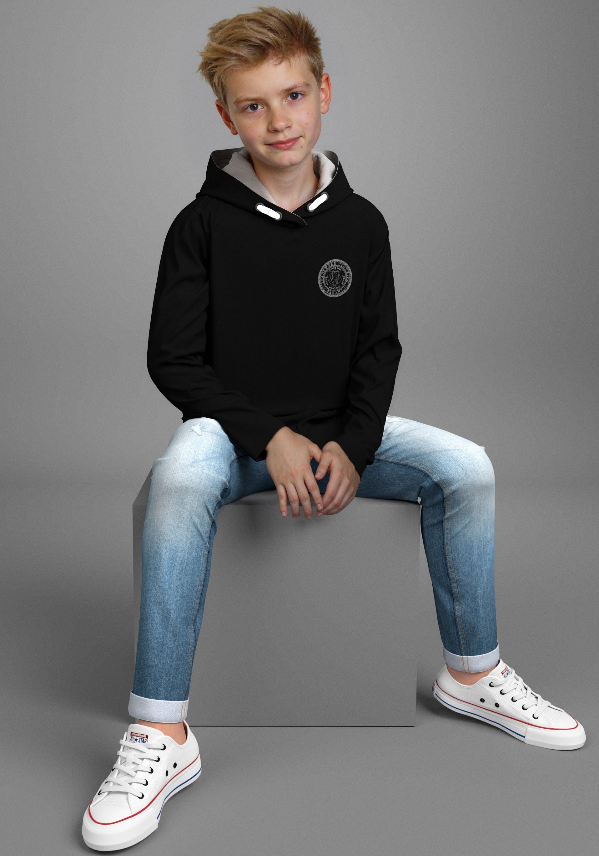 Arizona Stretch-Jeans »mit schmalem Bein für Jungen«, skinny fit,  gerade Beinform,  trendiger Used-Look