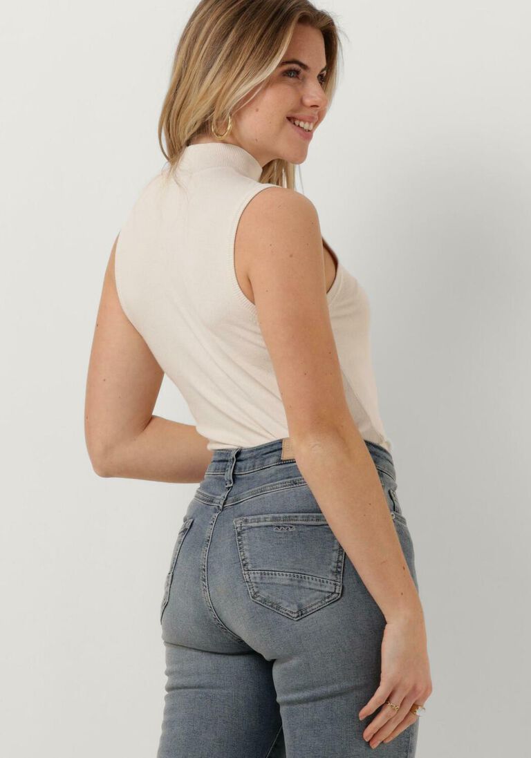 SUMMUM creme summum top sleeveless turtle neck top basic knit