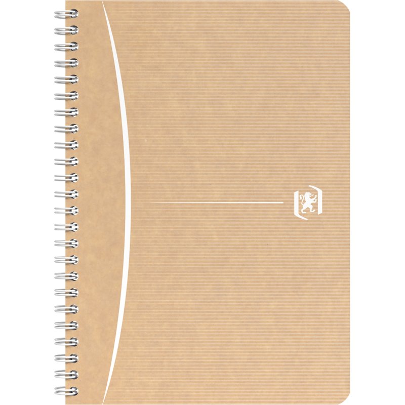 Cahier recyclé spirale Oxford Touareg A5 14,8 x 21 cm petits carreaux 180 pages