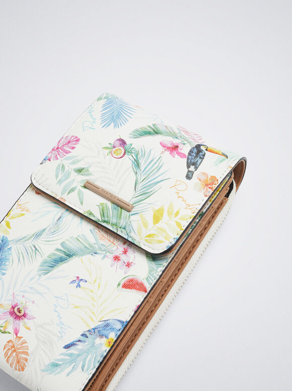 Bolsa para celular estampada - Marrom