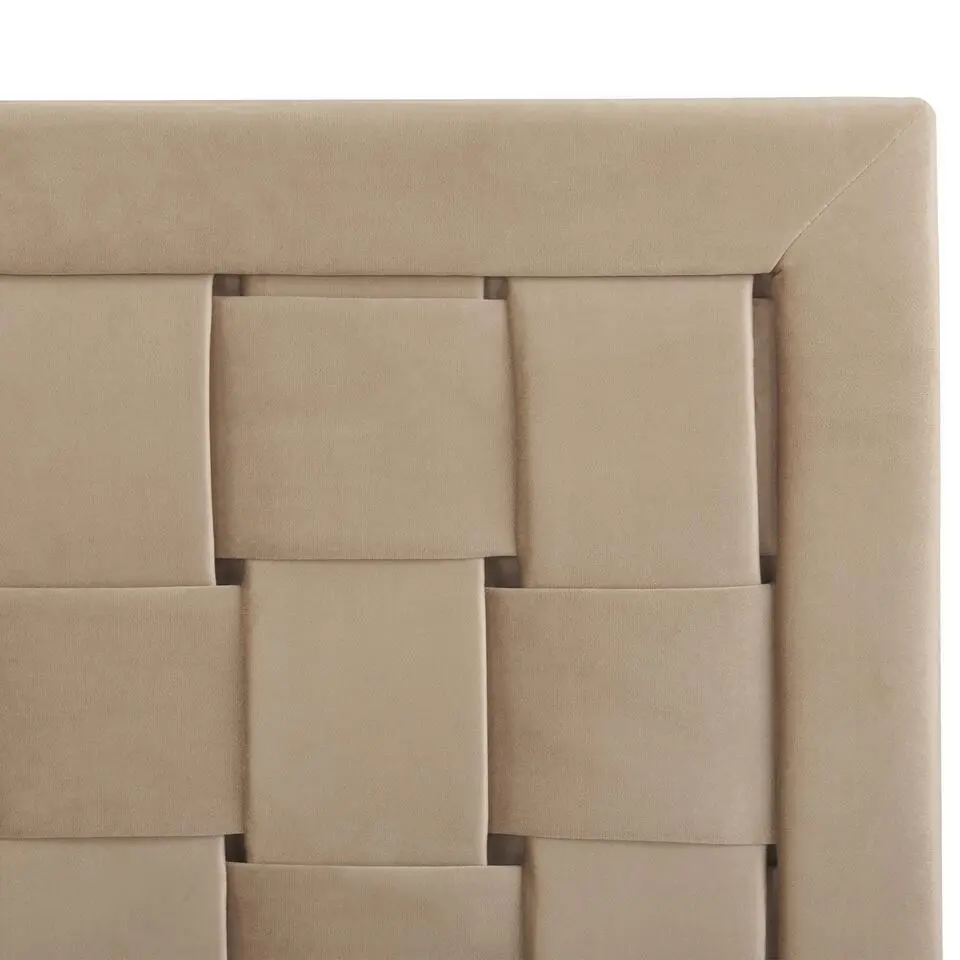 LIMOUX - Tweepersoonsbed - Taupe - 140 x 200 cm - Fluweel