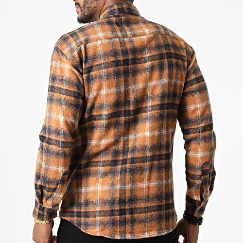 Chemise Manches Longues A Carreaux Tangelo Marron
