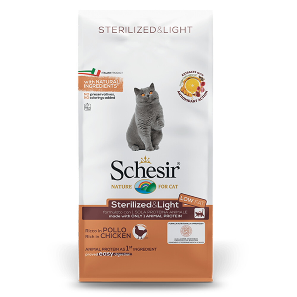 Schesir Kattenvoer Dry Sterilized en Overweight 1,5 kg